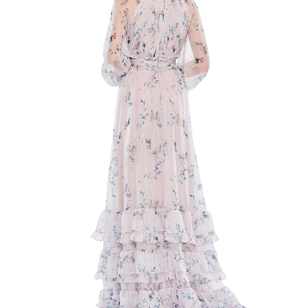 Mac duggal Floral Pink Maxi Dress  10893 - Picture 2 of 9
